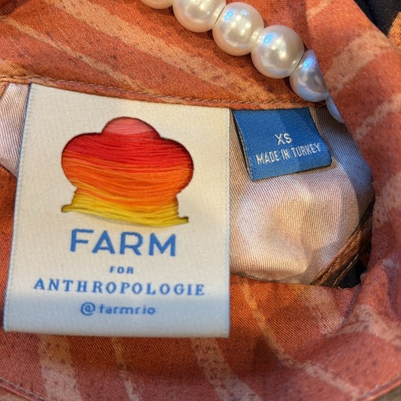 Anthropologie FARM RIO Geometric Halter‎ Maxi Dress Size XS Silky Earth Tones - Picture 11 of 14